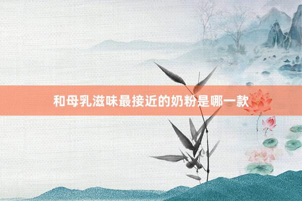 和母乳滋味最接近的奶粉是哪一款